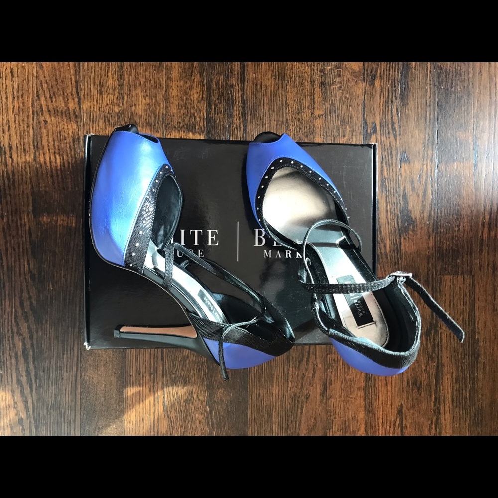 Black House White Market leather strap pumps
